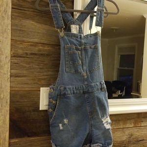 Jean short overalls